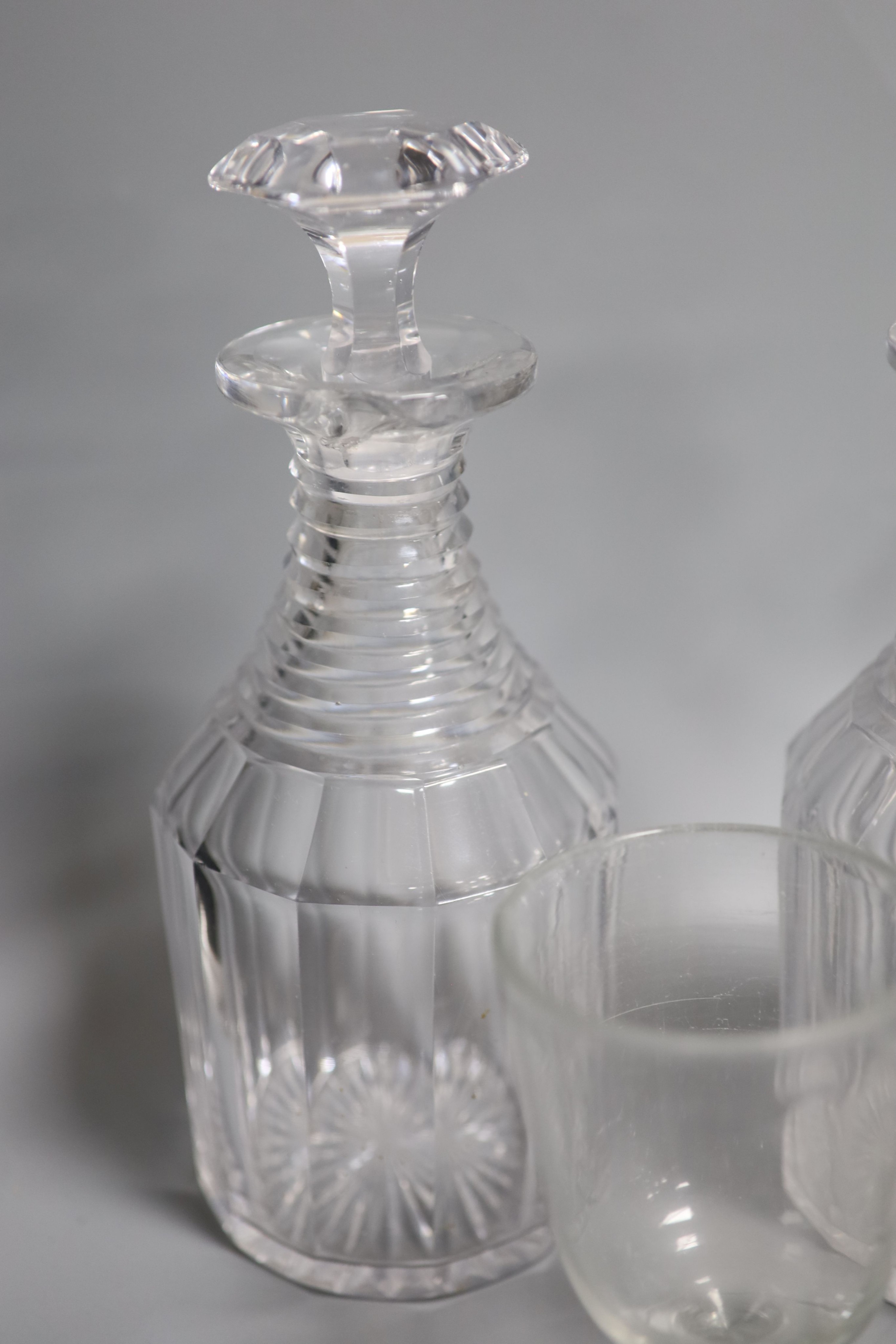 A quantity of glass including Regency decanters
